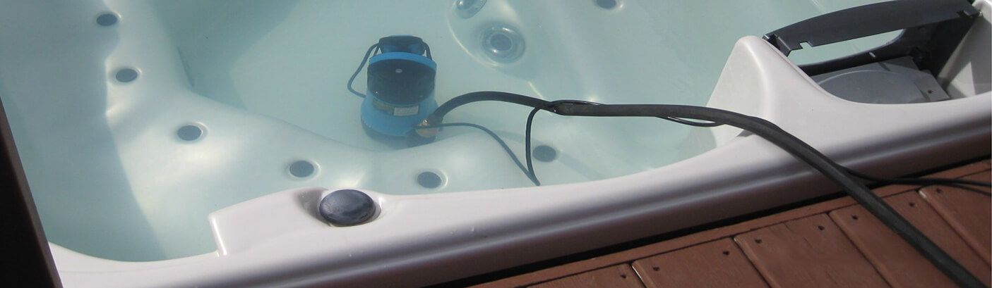 draining a new hot tub and spa